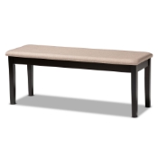 Baxton Studio Teresa Modern and Contemporary Transitional Sand Fabric Upholstered and Dark Brown Finished Wood Dining Bench